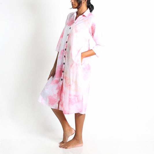 Pink Shirt Batik Dress