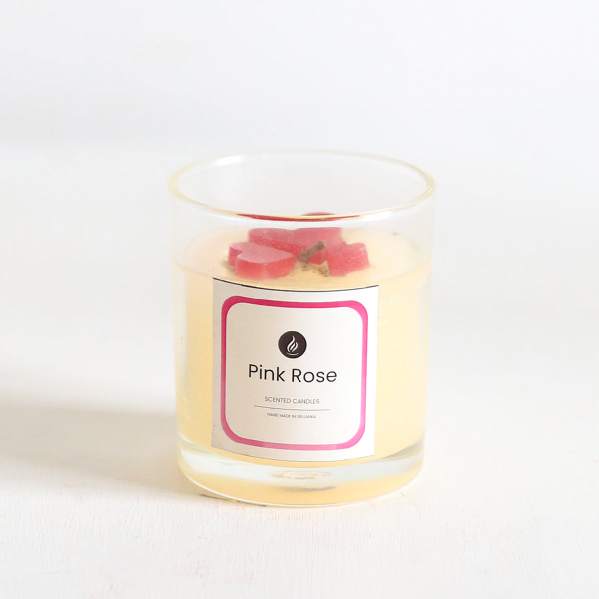 Pink Rose Mini-Heart Candle