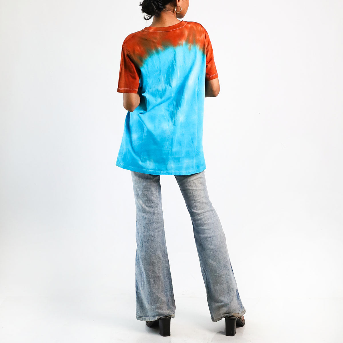 Aqua Aurora Burst Oversized Tie-Dye T-shirt