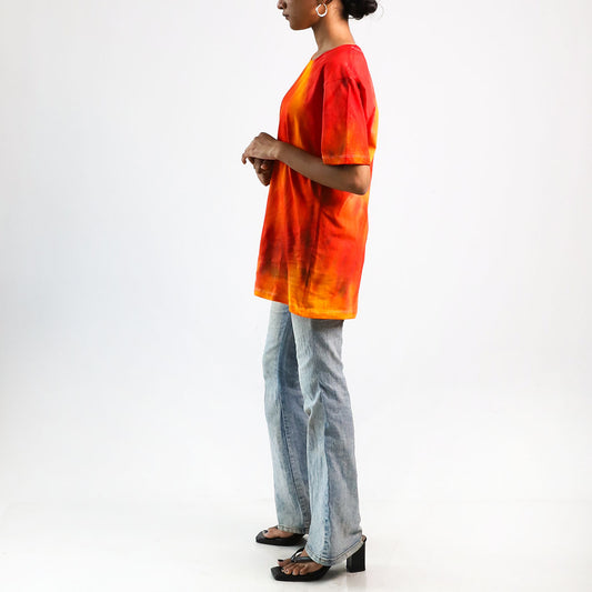 Pumpkin Spice Oversized Tie-Dye T-shirt