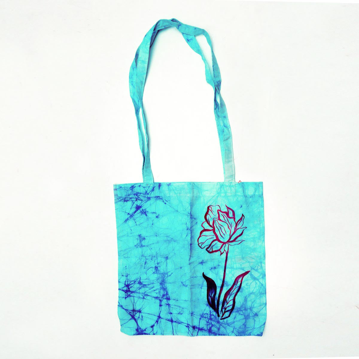 Bubble Blue Batik Tote Bag