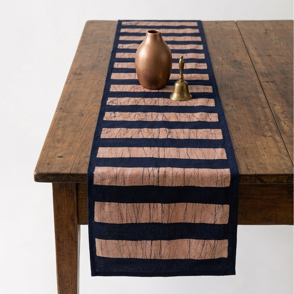 Blush & Noir Batik Runner