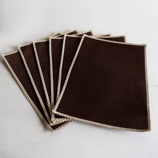 Brown Burlap Table Mat Set