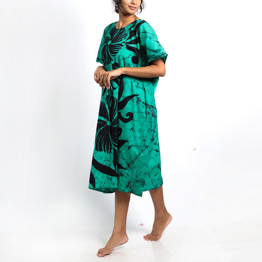 Turq Floral Batik Kaftan