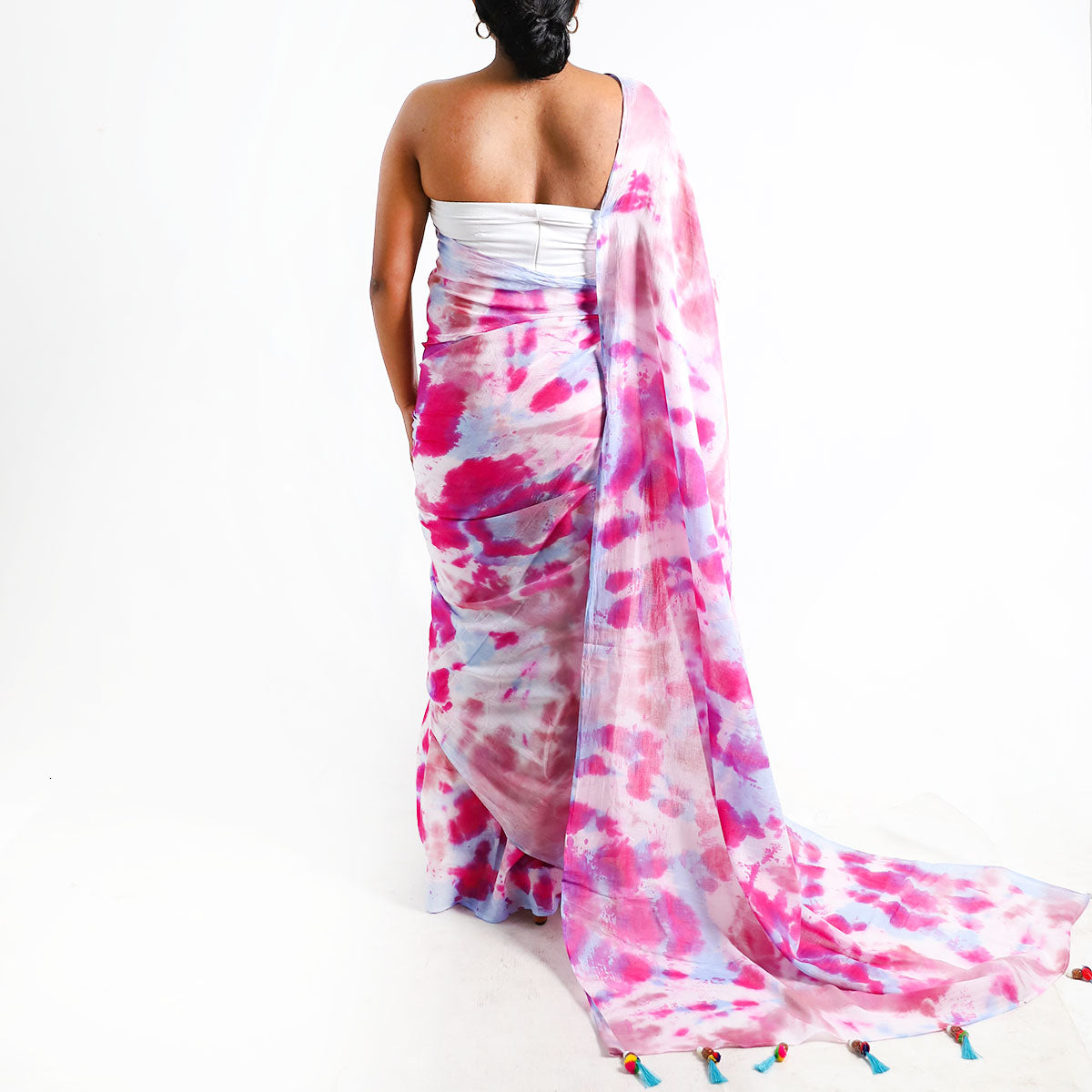 Sunset Bliss Tie-Dye Saree