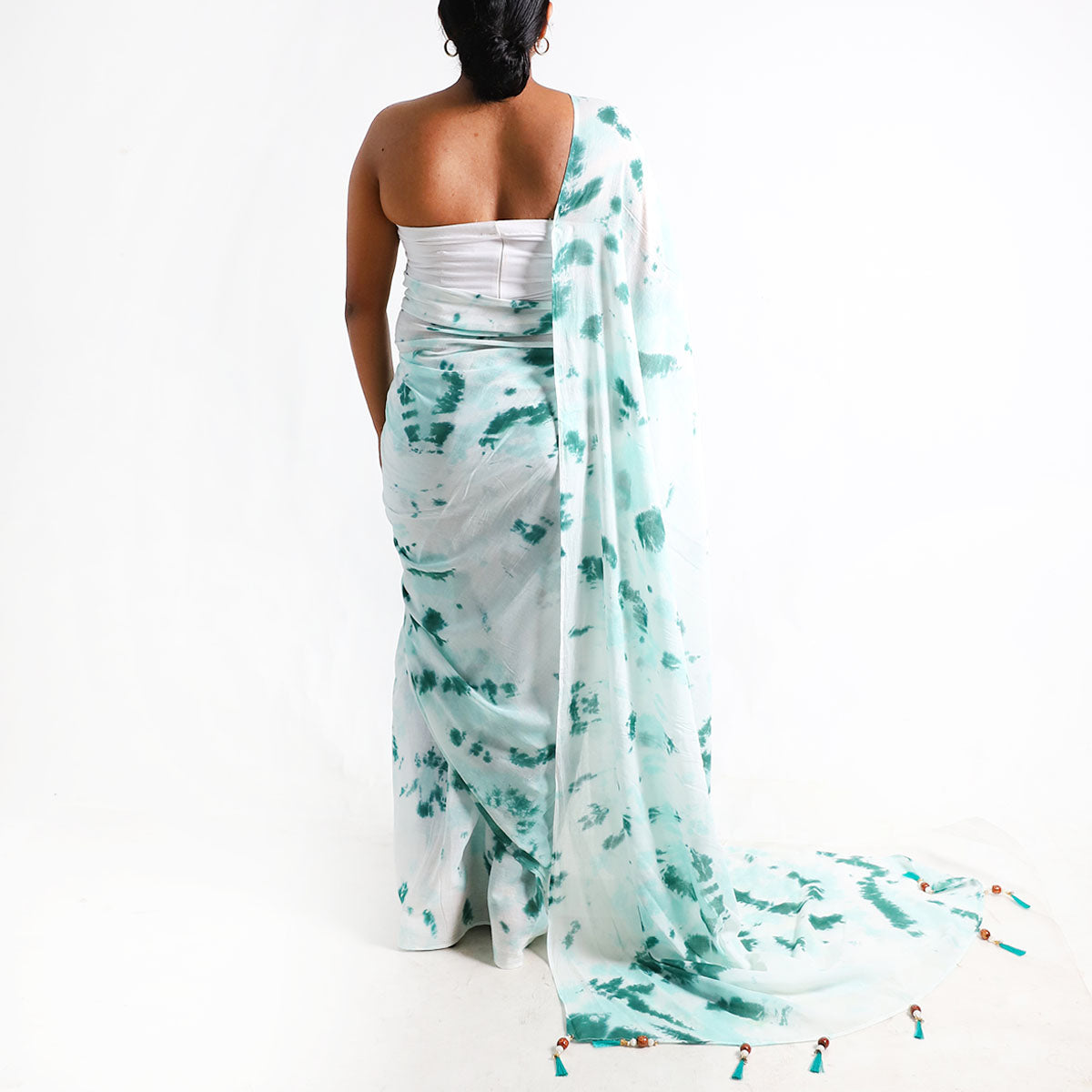 Mint Mist Tie-Dye Saree