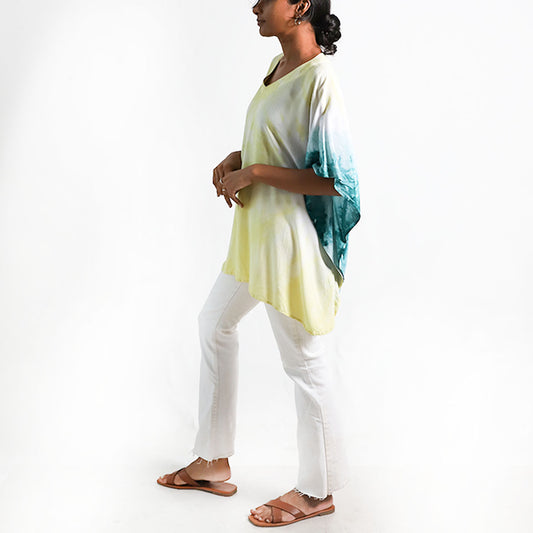 Pale Yellow Tie Dye Top