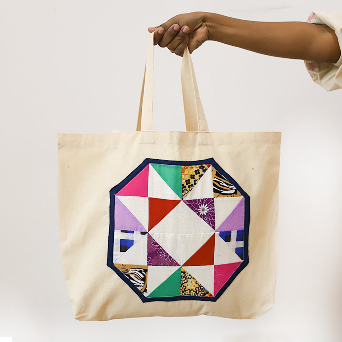 Vibrant Patchwork Tote Bag