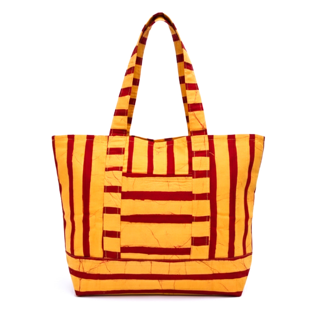 Red Stripes Batik Tote