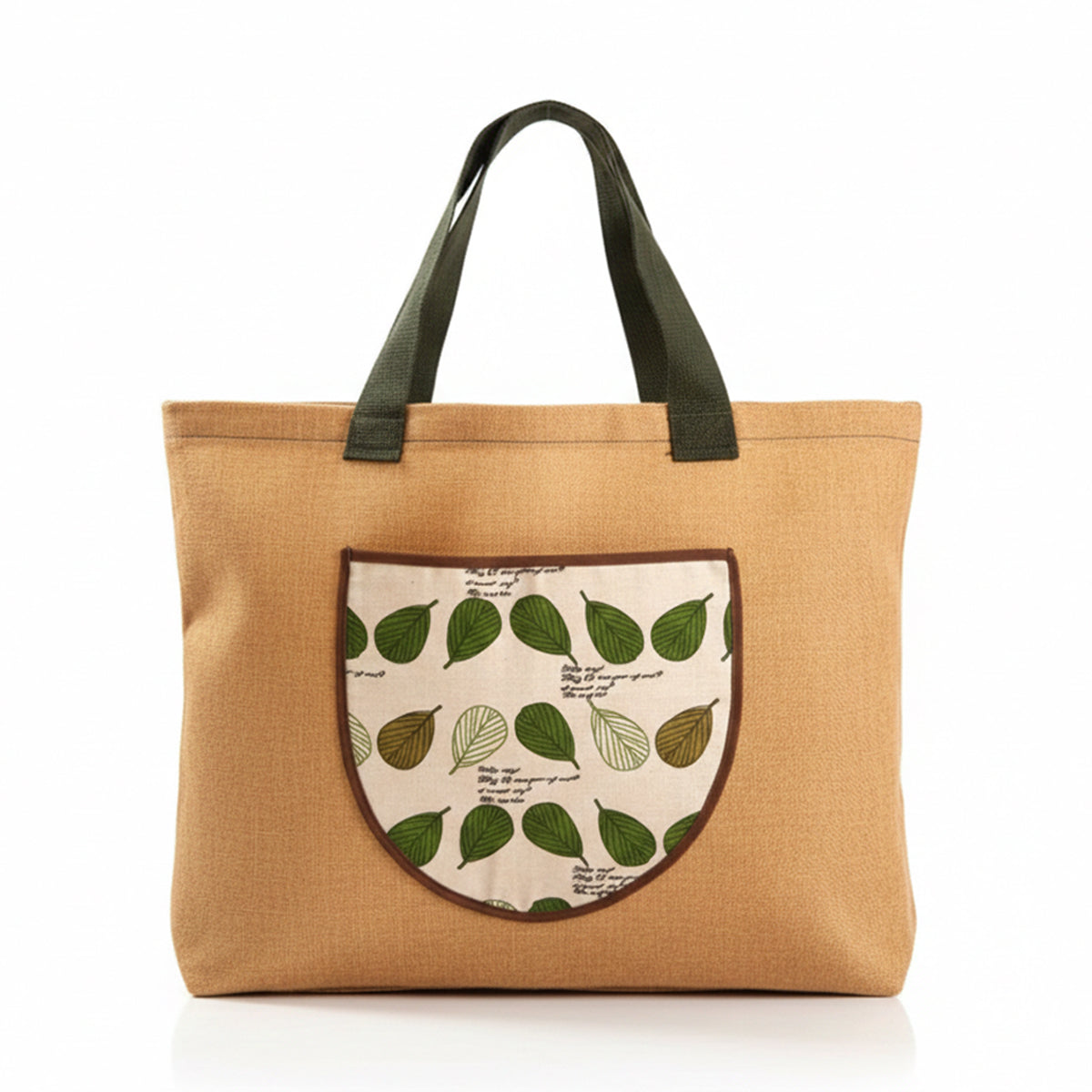 Leafy Burlap Tote