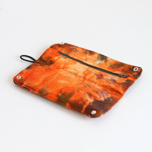 Fiery Orange Tie-Dye Pouch