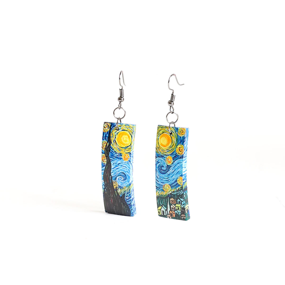 Starry Night Wooden Earrings