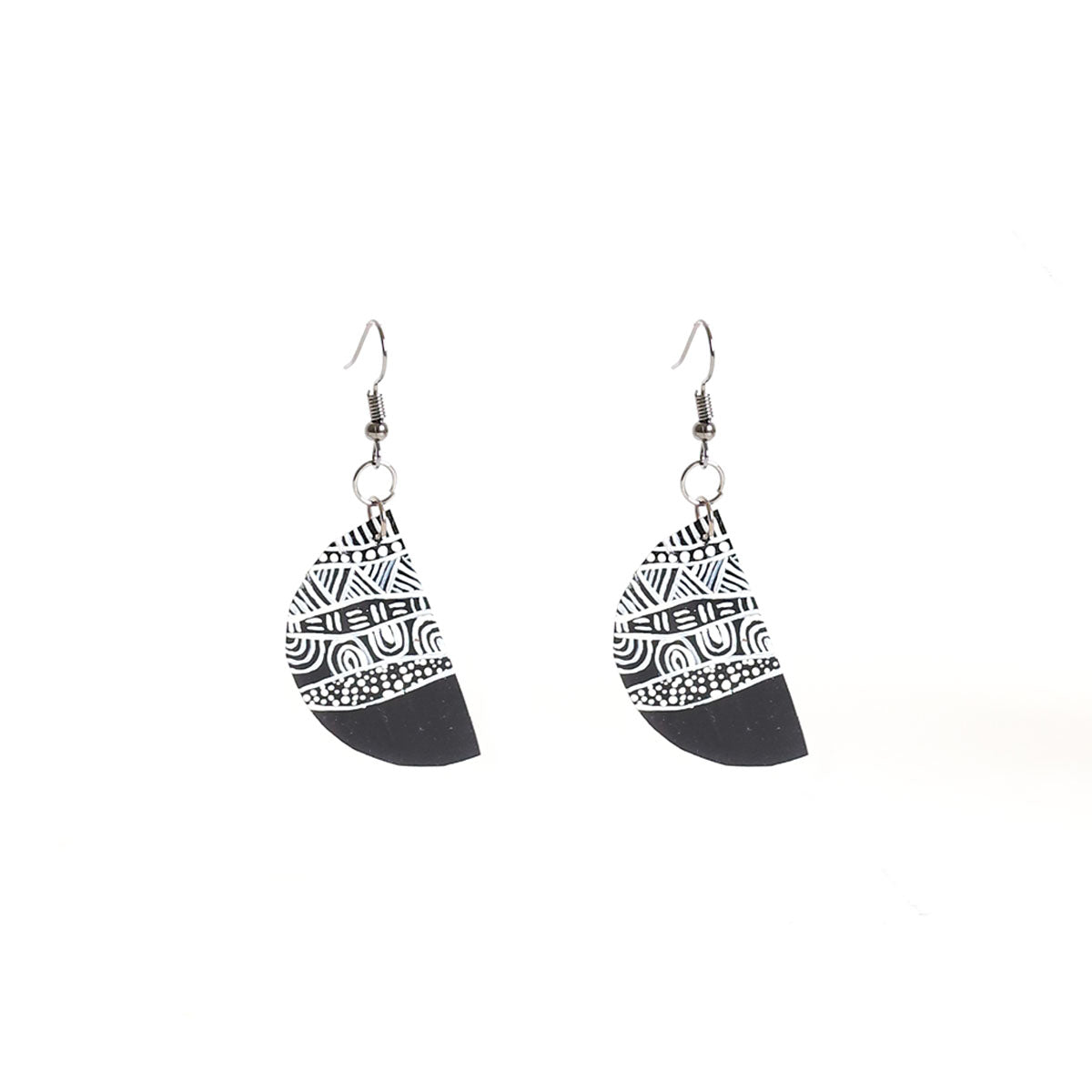 Monochrome Wooden Earrings