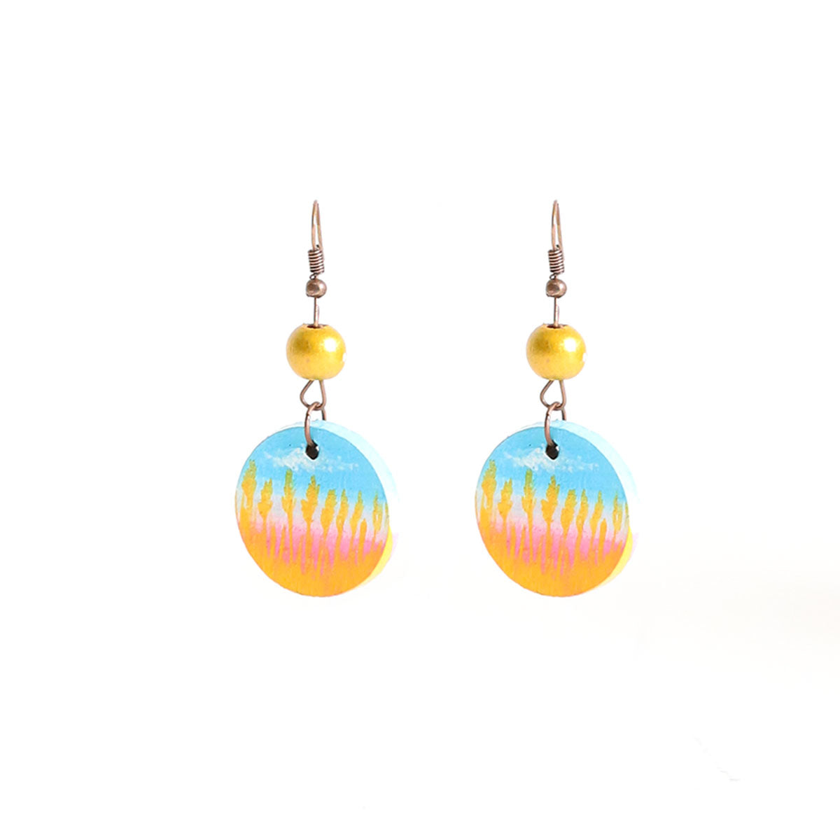 Ombre Sky Wooden Earrings