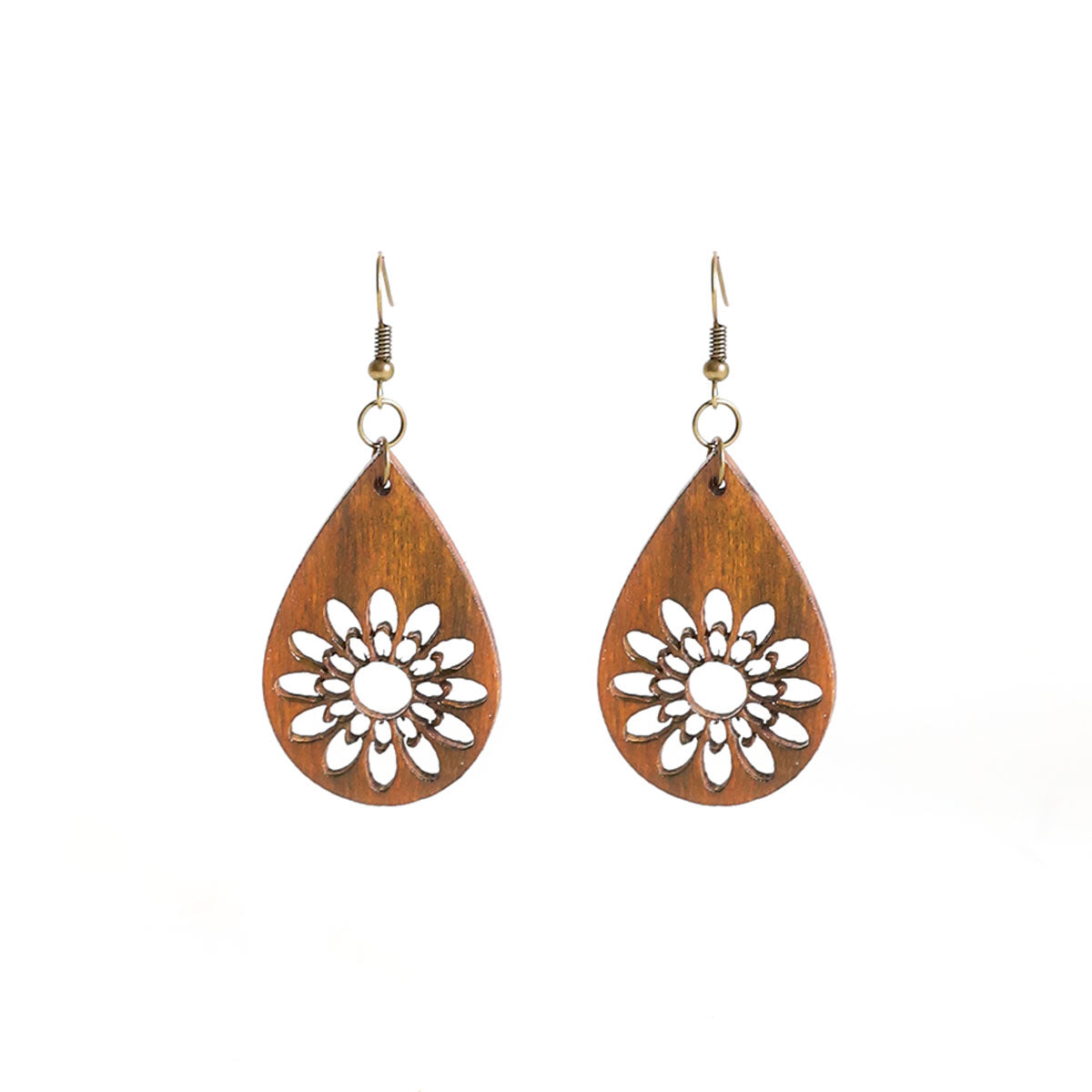 Natural Bloom Wooden Earrings