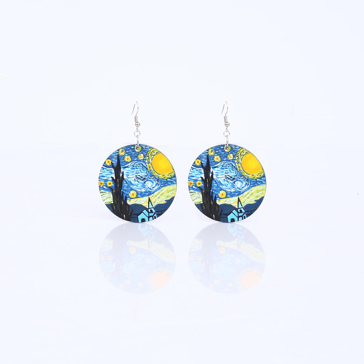 Starry Night Wooden Earrings