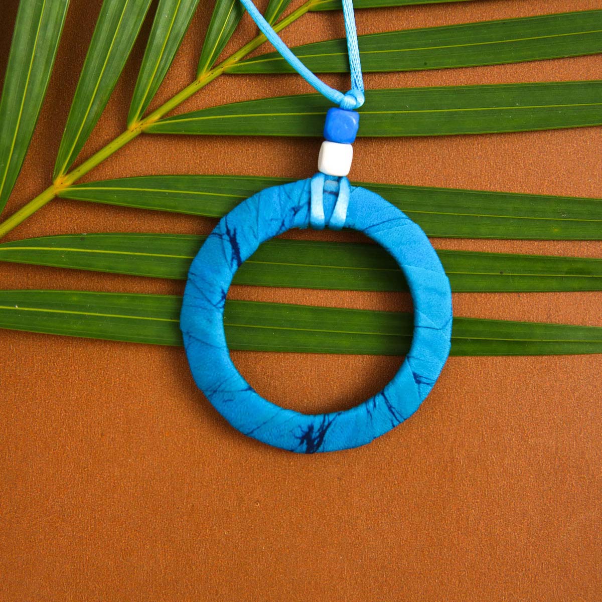Teal Batik Necklace