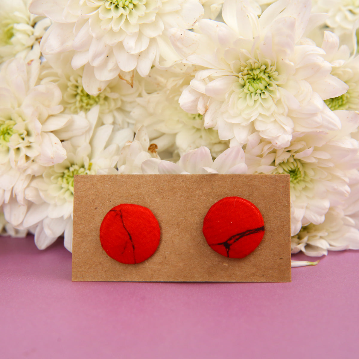 Crimson Batik Earrings