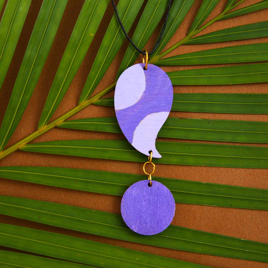 Lavender Wooden Necklace