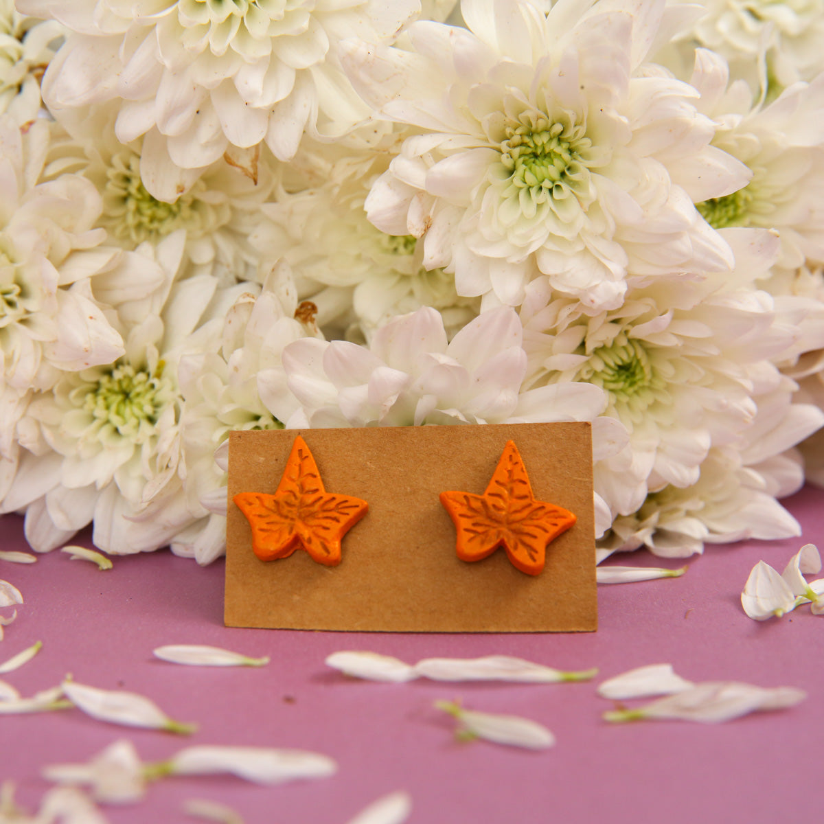 Leafy Terracotta Earrings