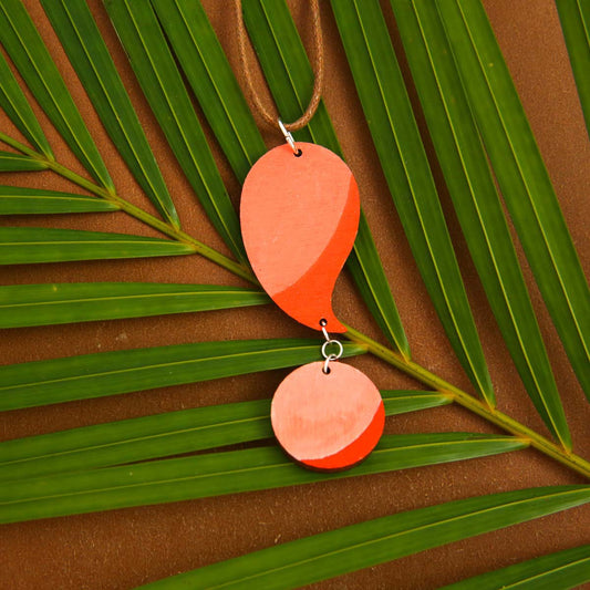 Waning Moon Wooden Necklace