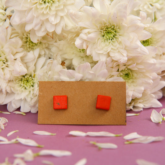 Square Terracotta Earrings