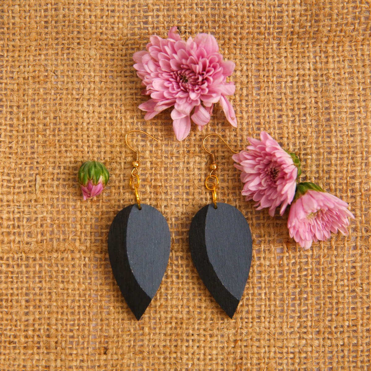 Shades Of Grey Wooden Earrings