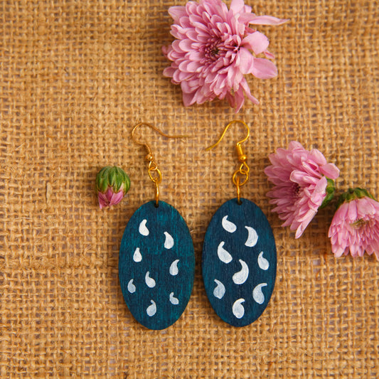 Water Drop Wooden Earrings