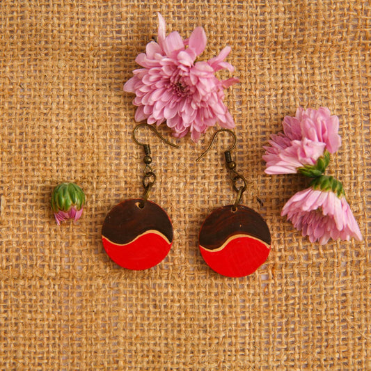 Waves Wooden Earrings