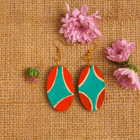Patterned Wooden Earrings