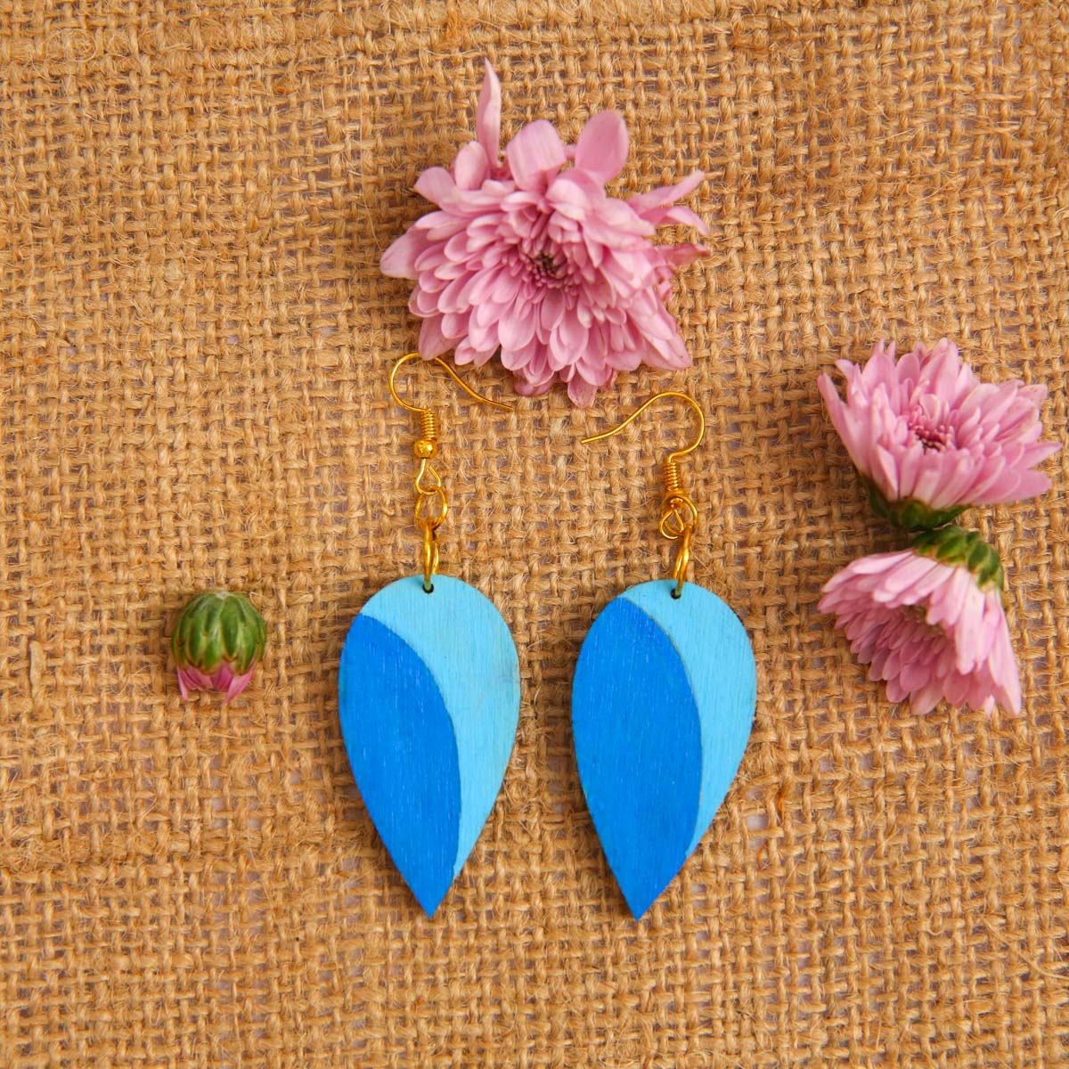 Tear Drop Wooden Earrings