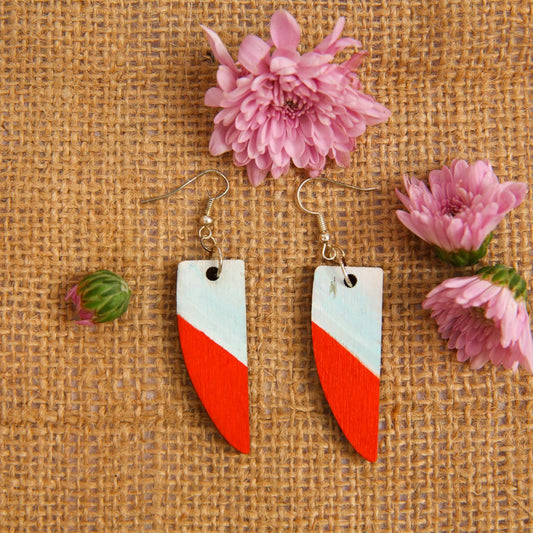 Color Block Wooden Earrings