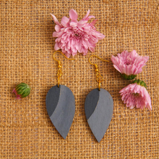 Shades Of Grey Wooden Earrings