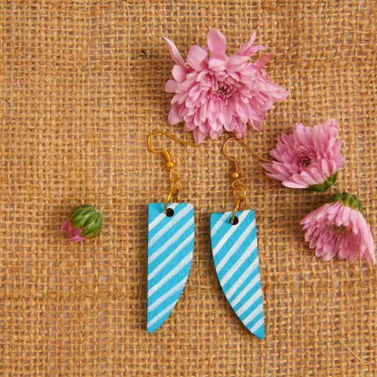 Sea Striped Wooden Earrings