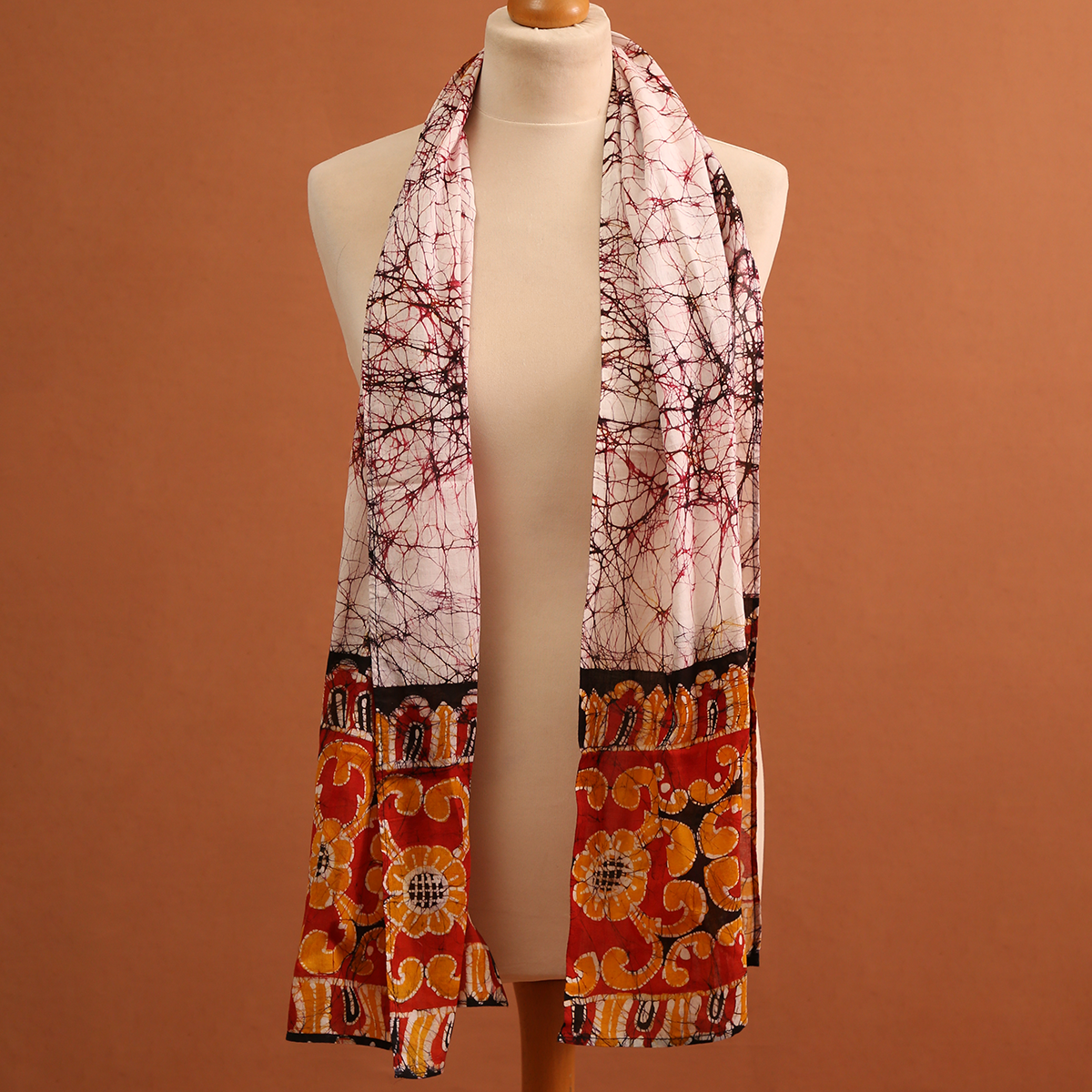 Two-toned Floral Batik Shawl