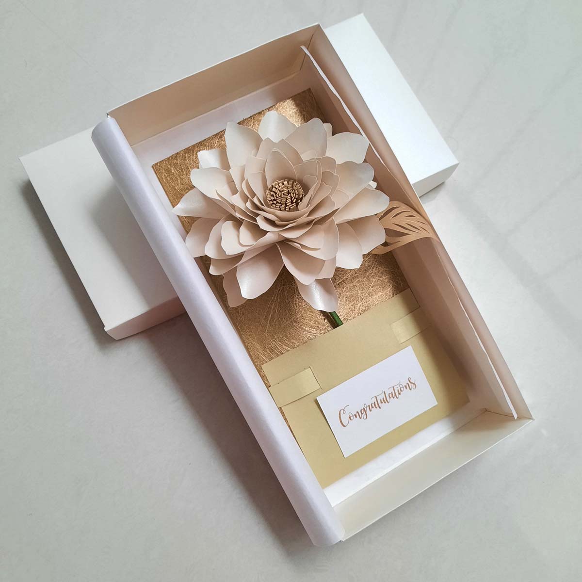 Cream Dhalia 'Congratulations' Gift Box