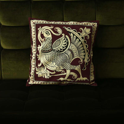 Brown Swan Cushion Cover