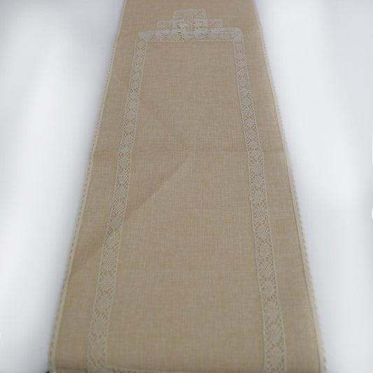 Beige Burlap Table Runner
