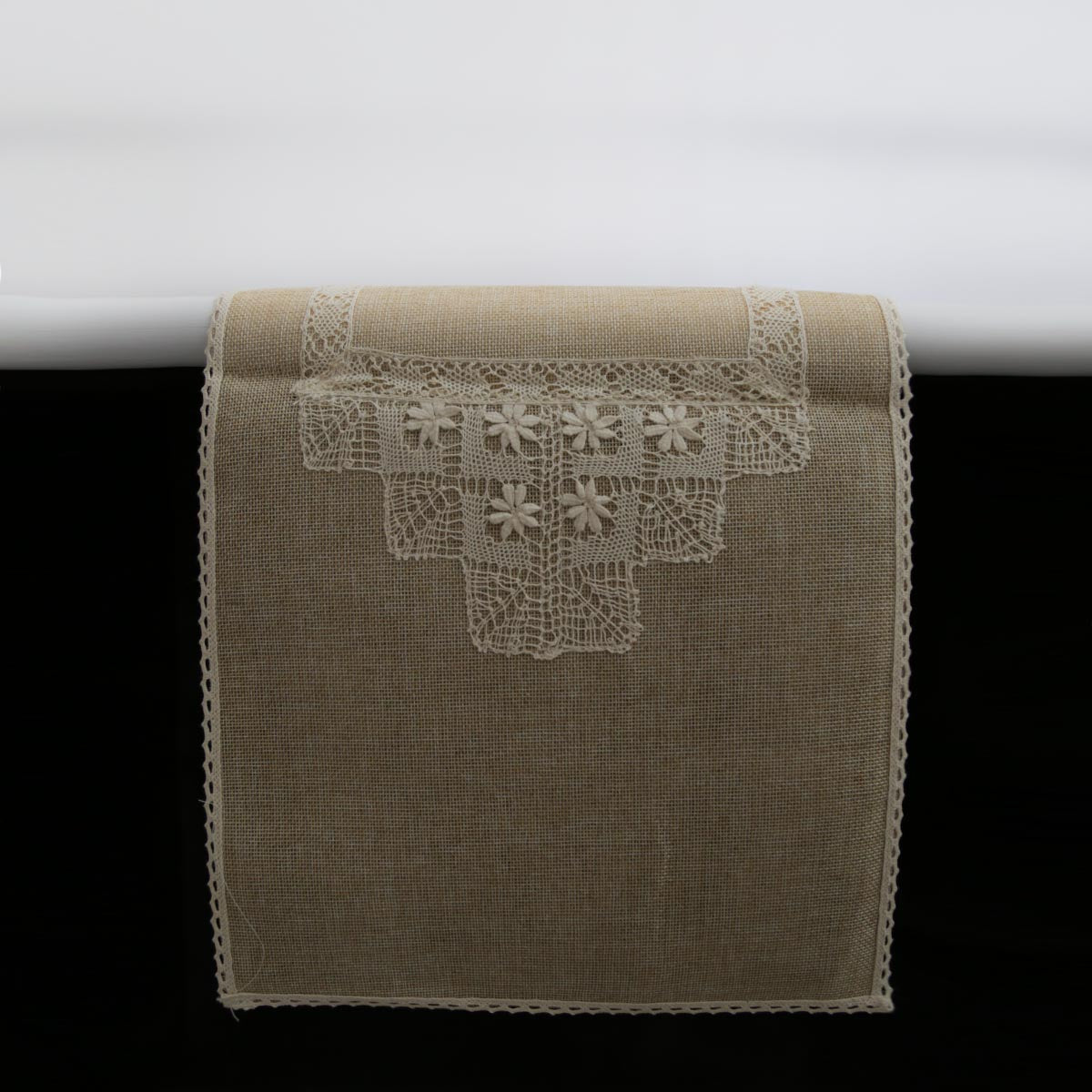 Beige Burlap Table Runner