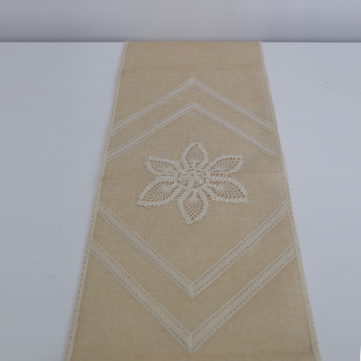 Beige Burlap Table Runner