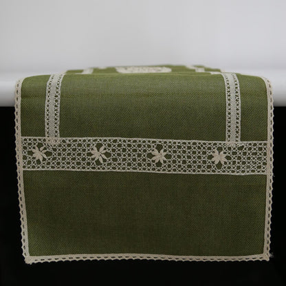 Olive Burlap Table Mat Set