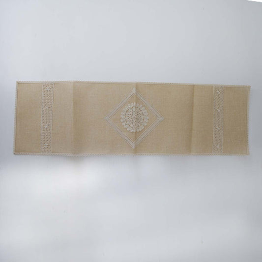 Beige Burlap Table Runner