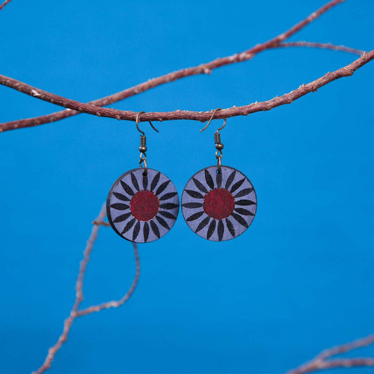Ash Maroon Earrings