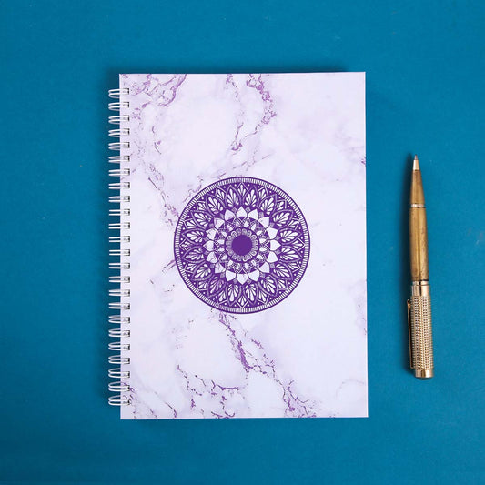 Purple &amp; White Marble Lazy Daisy Notebook