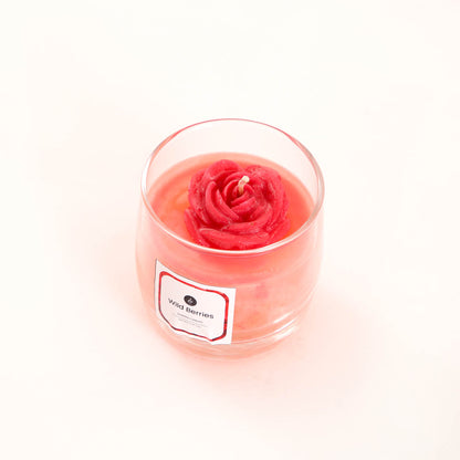 Wild Berries Rose Glass Candle