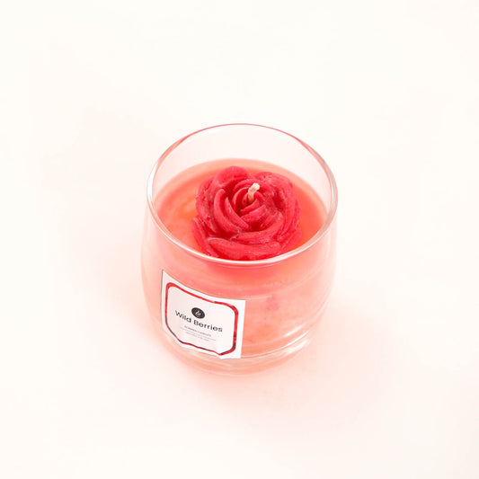 Wild Berries Rose Glass Candle