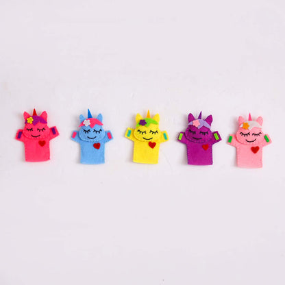 Sleepy Unicorn Finger Puppet Set