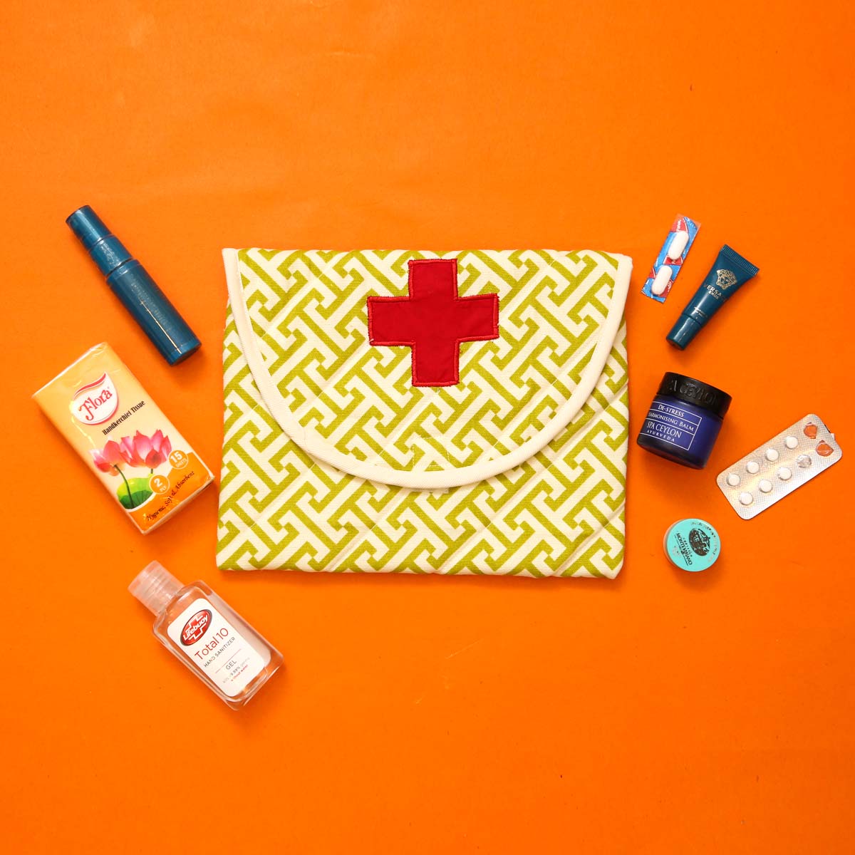 Geometric Sage Medical Pouch