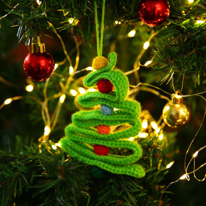 Green Crochet Ribbon Ornament