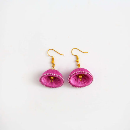 Pink Rose Jhumka Earrings